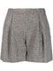 pleated wool-blend shorts